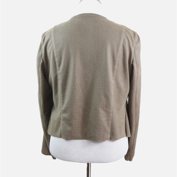 Blank NYC Size L Draped Moto Lightweight Jacket Snake Print Brown - Picture 4 of 10